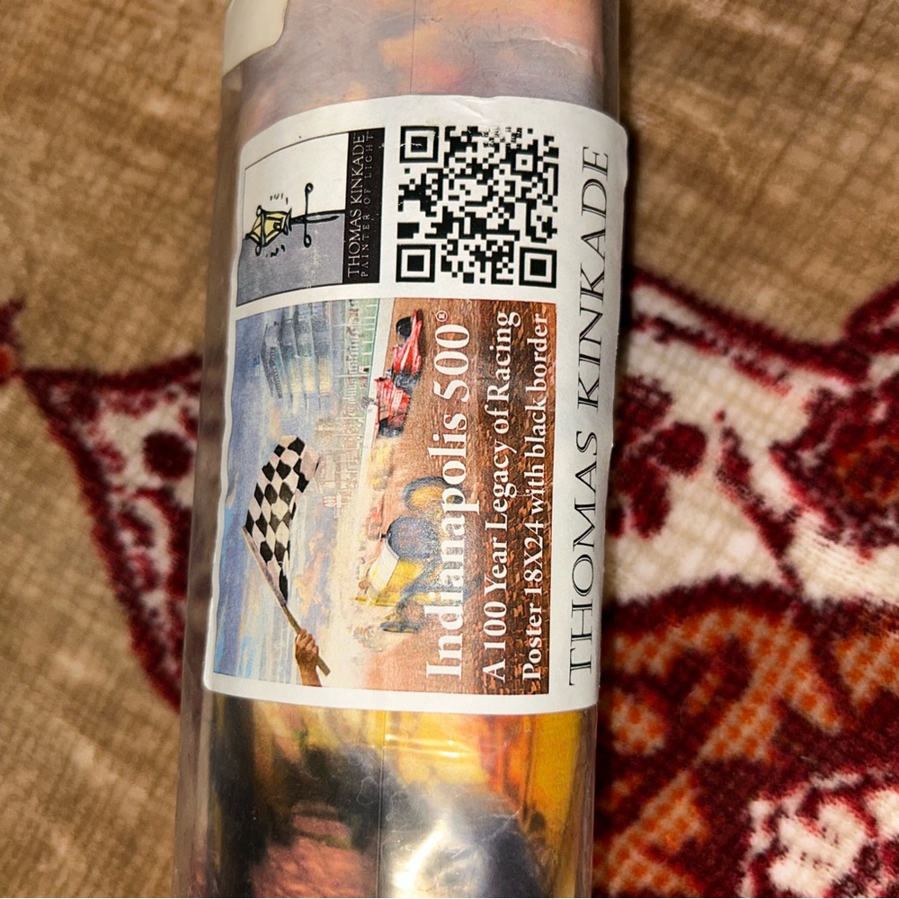 Thomas Kinkade Indianapolis 500 Poster with Red and Blue Highlights